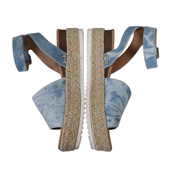 Coconuts By Matisse Women Topic Platform Espadrille Sandal Size 8.5 Blue Tie Dye - Picture 5 of 10